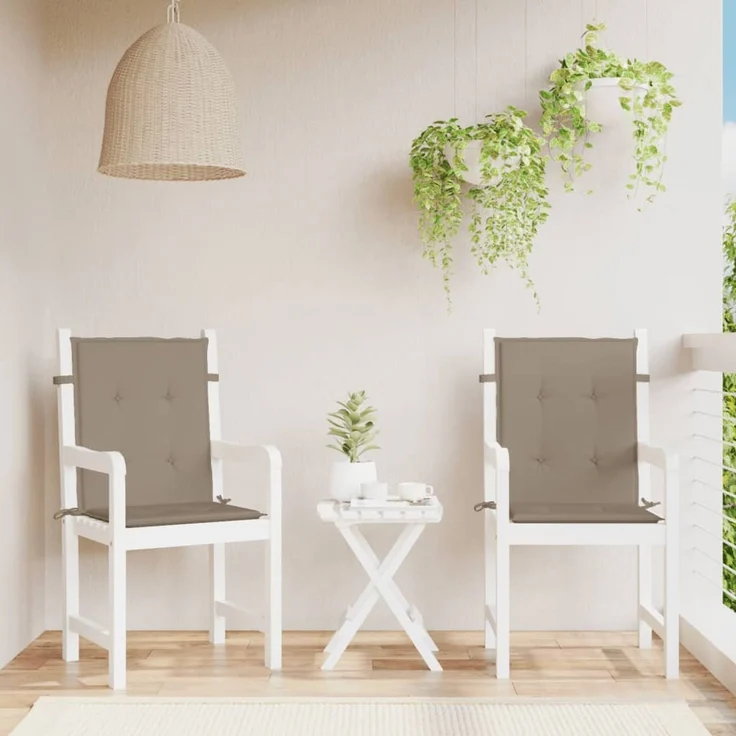 vidaXL Gartenstuhlauflagen für Niedriglehner 2 Stk. Taupe 100x50x3 cm 47562 – Bild 1