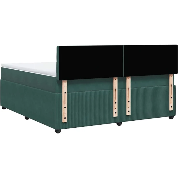 vidaXL Boxspringbett mit Matratze Dunkelgrün 180x200 cm Samt 3290121 – Bild 8