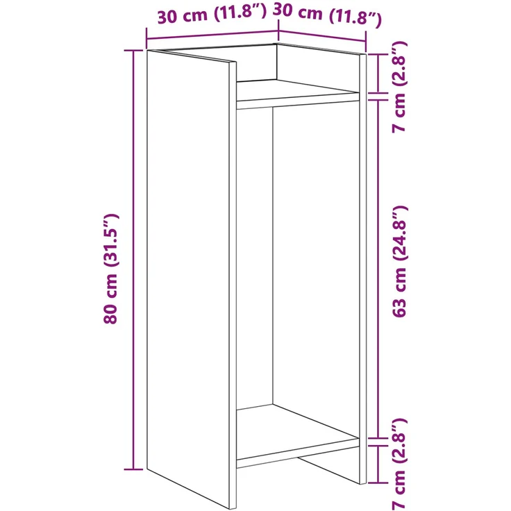 vidaXL Pflanzenständer 2 stk. Sonoma-Grau 30 x 30 x 80 cm 899589 – Bild 11