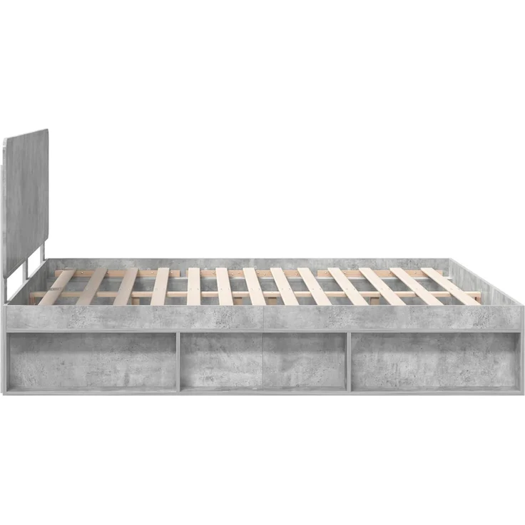 vidaXL Bettrahmen mit Kopfteil Beton 180 x 200 cm Massives Kiefernholz 3412455 – Bild 7