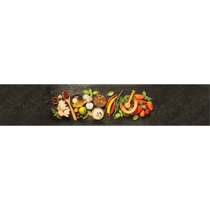 vidaXL Küchenteppich Waschbar Gewürze 60x300 cm Samt 4005616 – Bild 1