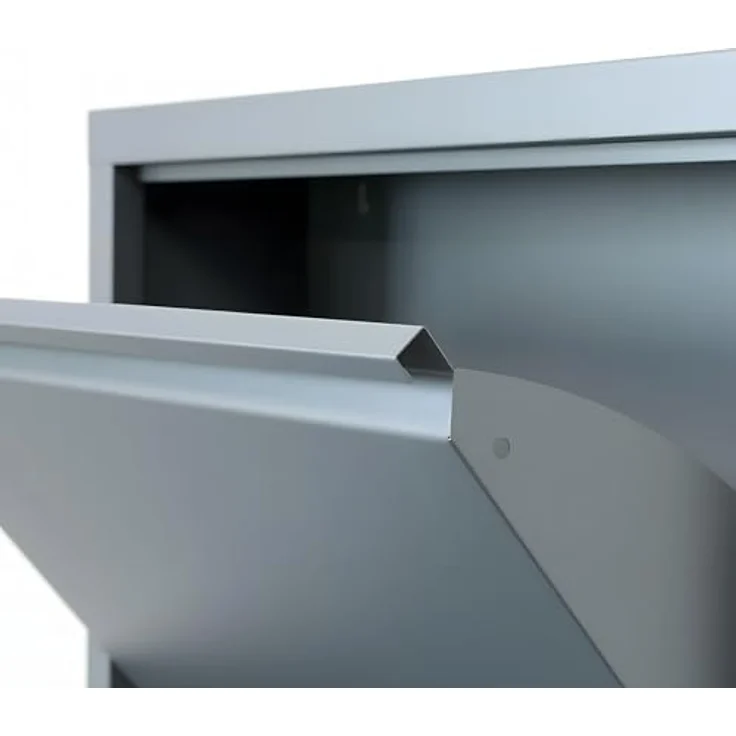 ebuy24 Pisa Schuhkipper, Metall grau, 8 Klappen, 100x140x16 cm, Garderobe, Schuhaufbewahrung – Bild 8