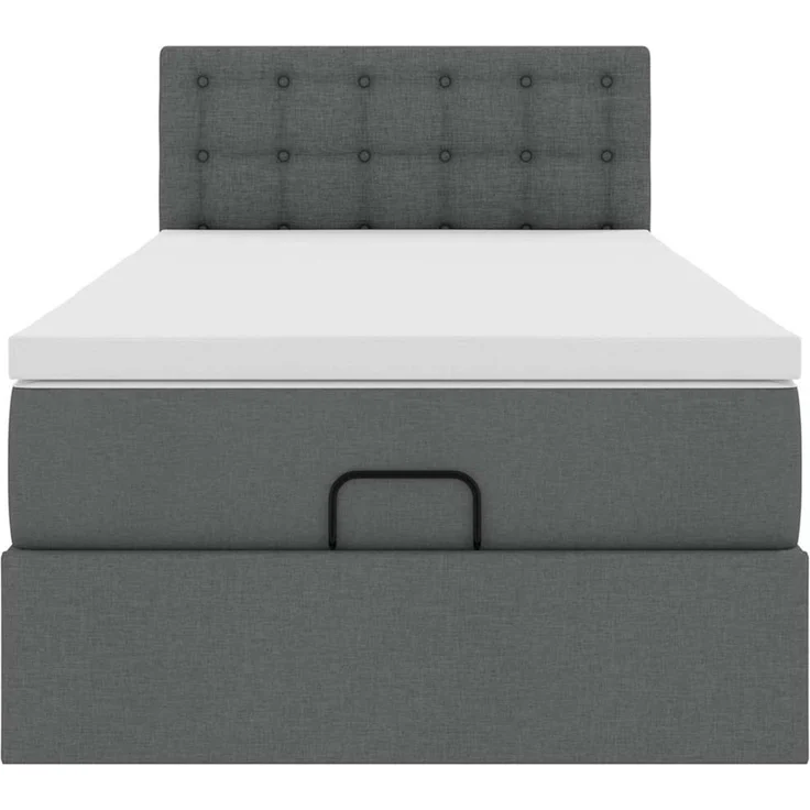 vidaXL Ottomane Bett mit Matratze & LEDs Dunkelgrau 90x200 cm Stoff 3312444 – Bild 6