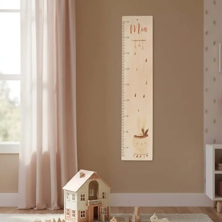 KIDSMOOD - Messlatte für Kinderzimmer Personalisiert, 70-140 cm - Messlatte Kinder Holz personalisiert Mit Namen für Baby- & Kleinkinderzimmer - Individuelles Geschenk für Kinder und Babys zum Geburt – Bild 7