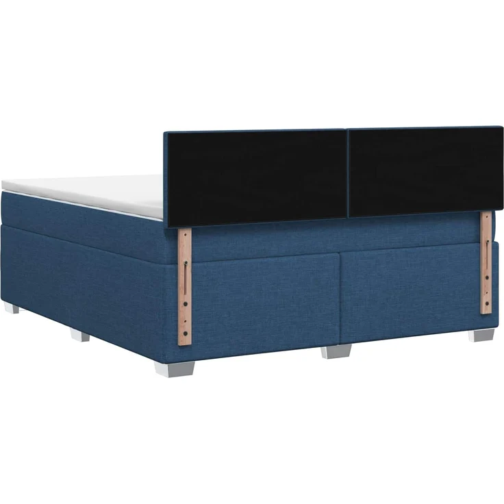 vidaXL Boxspringbett mit Matratze mit Kopfteil Blau 160 x 200 cm Stoff 3450522 – Bild 8