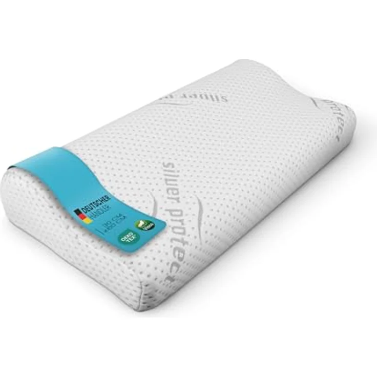 Bestlivings Nackenstützkissen "Silver-Protect" Bezug, Füllung: Polyurethan, Bezug: Polyester, Seitenschläfer, Rückenschläfer, Bauchschläfer, Memory Foam Nackenkissen (Nackenstützkissen 60x30cm) Viscoelastisch – Bild 2