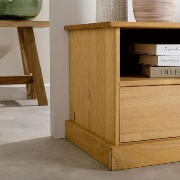 IDIMEX Lowboard VENETA, Tv Lowboard mit 1 Tür & 1 Schublade aus Kiefer Massivholz natur – Bild 4