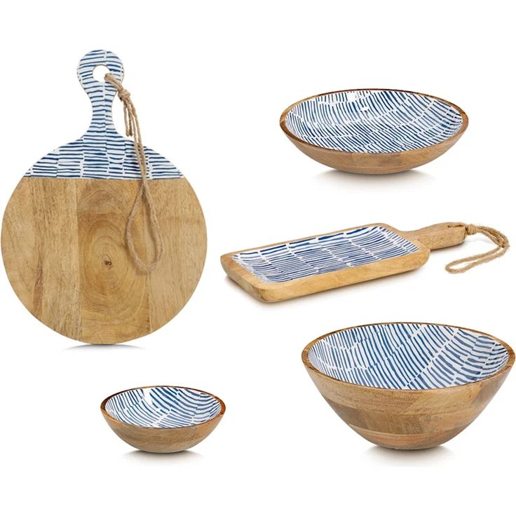 ZELLER 25690 Servierbrett BLAU aus Mangoholz, ca. 38 x 15,2 x 2,5 cm – Bild 4