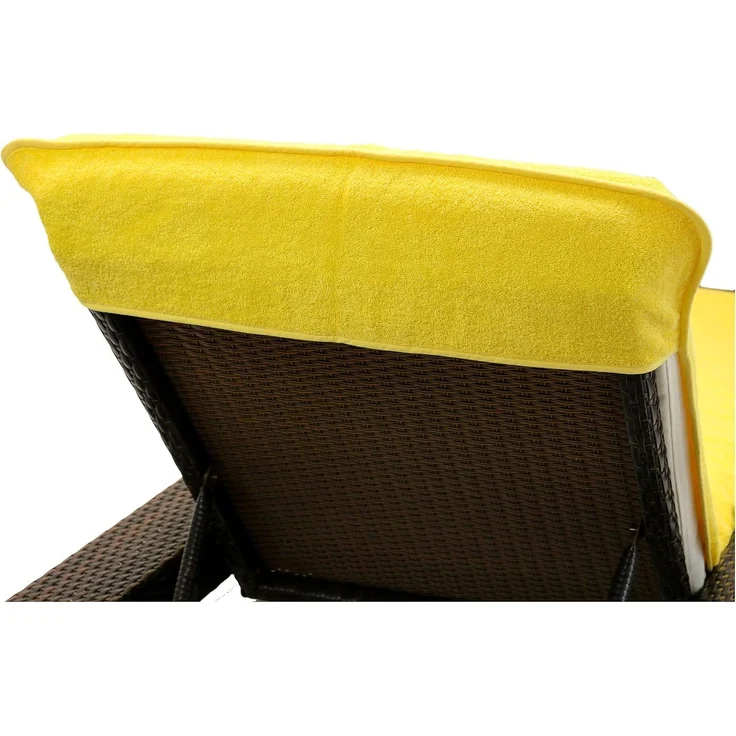 Brandsseller Schonbezug für Gartenliege, Strandliegenauflage, Frottee Schonbezug, 100% Baumwolle - ca. 75x200 cm - Gelb/Gold – Bild 2