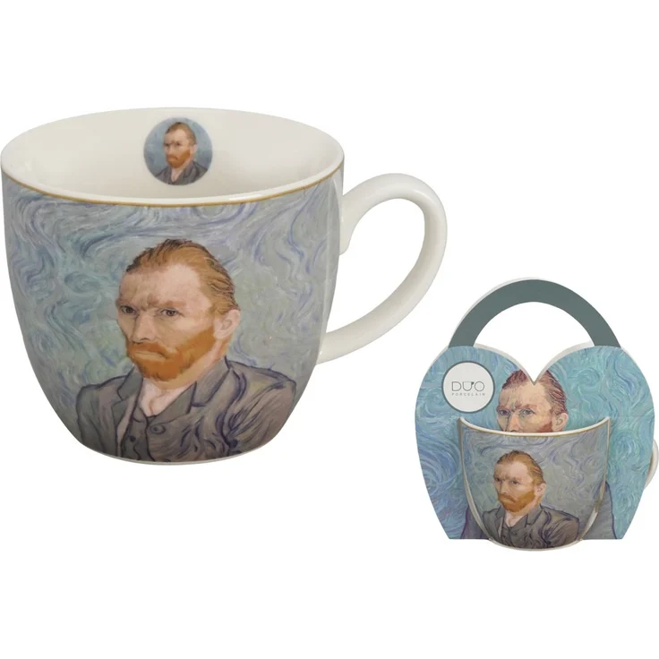 DUO ART GALLERY Becher 460 ml in Tragetasche PORTRAIT OF Van Gogh, New Bone China Porzellan – Bild 2
