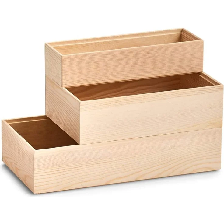 Zeller Present Aufbewahrungskorb Ordnungsbox, Kiefer, 30 x 15 x 7 cm – Bild 3