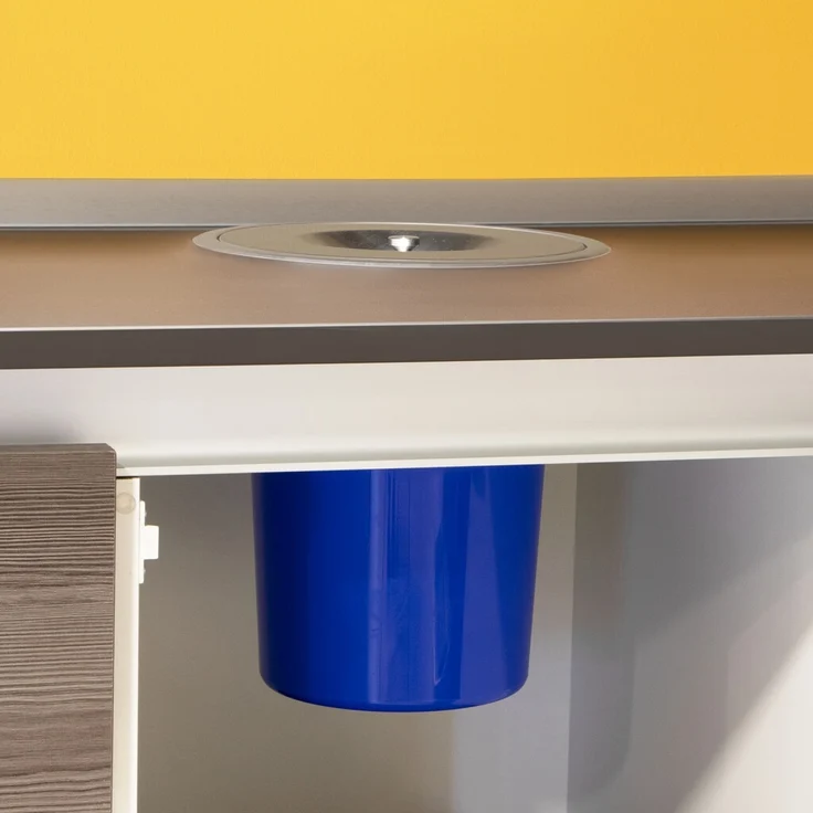emuca Einbauabfall-Recyclingbehälter Rycycle für Einbau in die Arbeitsplatte, 1 Recyclingbehälter 7 Liter, Edelstahl und Kunststoff – Bild 9