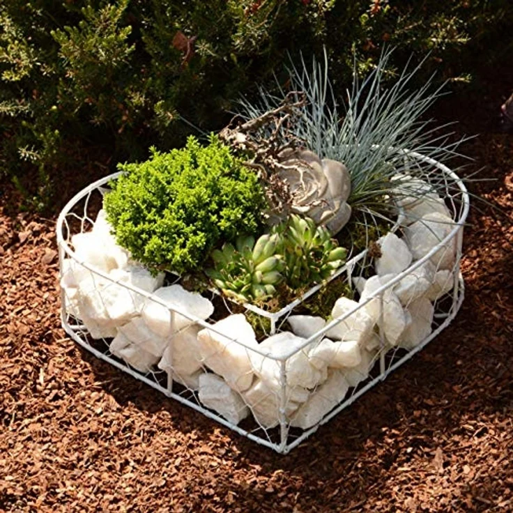 UNUS GARDEN Blumenkasten Herz Metall mit Steinen zum Bepflanzen (1 St) – Bild 2