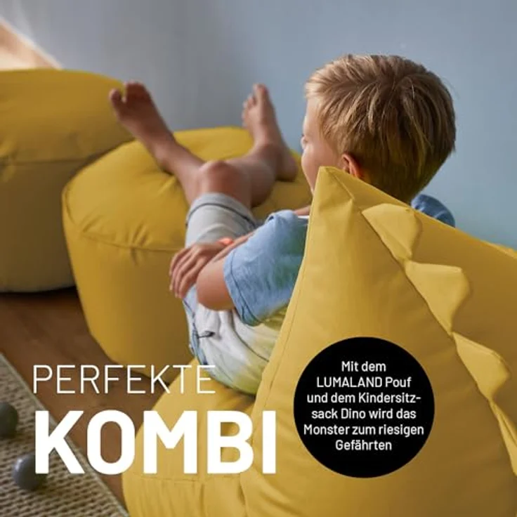 Lumaland Sitzsack Kinder Monster 80 x 80 x 70 cm, weiches Sitzpolster, pflegeleichtes Material, leicht – Bild 8