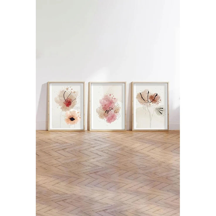 Wallity Leinwandbild Painting: 100% MDF (Thickness: 3 mm), 50 x 70 cm (3 Pieces) E1502, (3 St) – Bild 5
