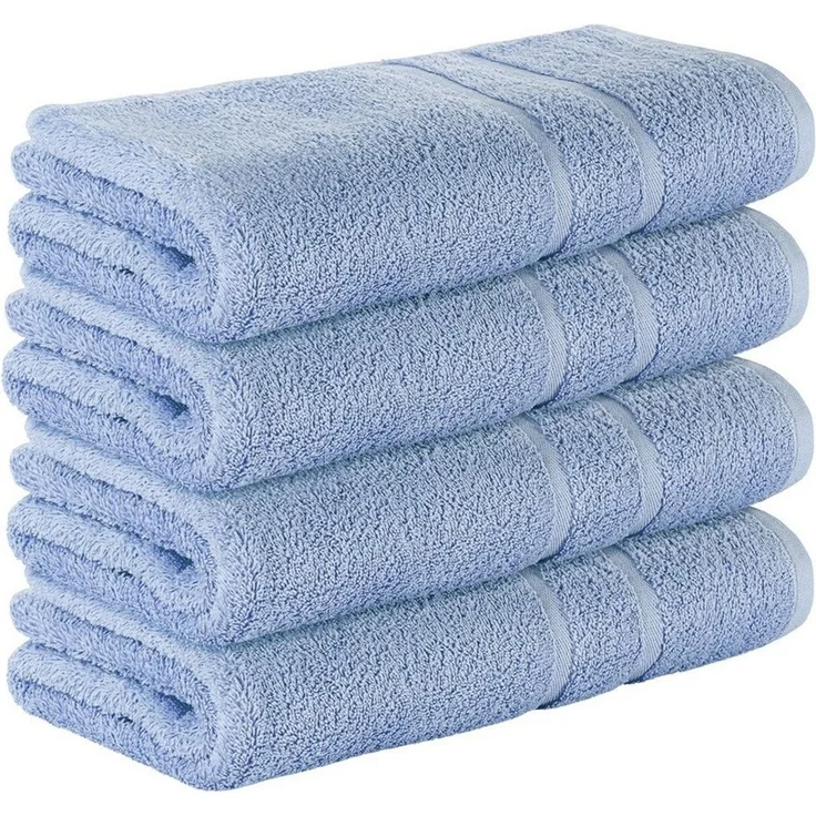 StickandShine Duschtücher 4er Set Premium Frottee Duschtücher 70x140 cm HELLBLAU Frottee – Bild 5
