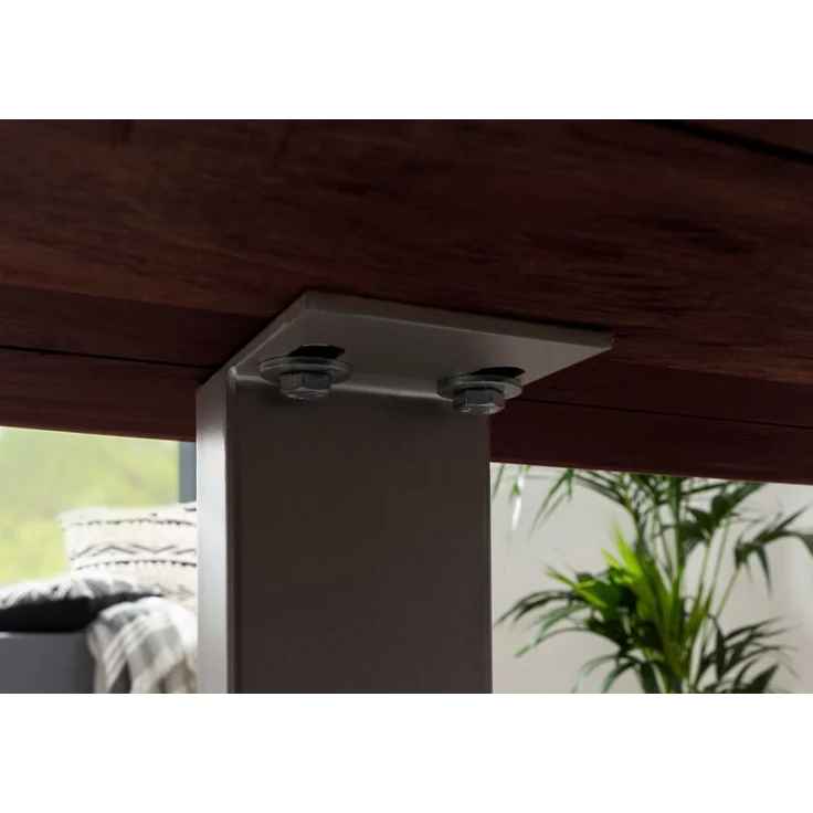 Baumtisch Akazie 200x100x76 braun Beine silber matt FREEFORM 3 – Bild 5