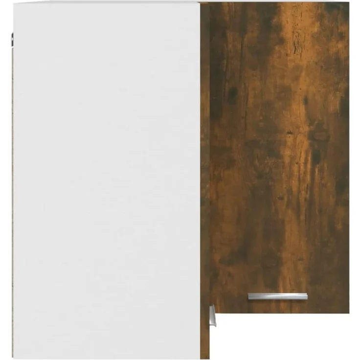 vidaXL Eck Hängeschrank, Wandschrank für Küche, Eckschrank mit viel Stauraum, Küchenschrank Schwebeschrank Küchenmöbel, Räuchereiche Holzwerkstoff – Bild 8