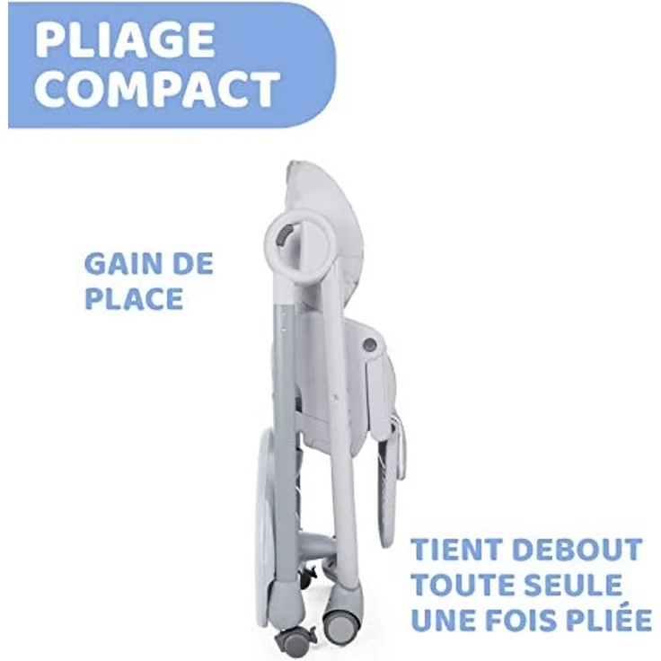 Chicco Hochstuhl Polly 2 Start, Happy Silver - 4 Rollen – Bild 5