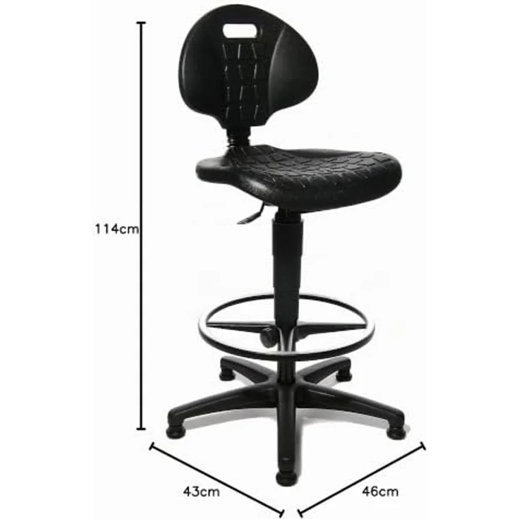 Topstar Arbeitsdrehstuhl ´TEC 20 Counter´, schwarz – Bild 2