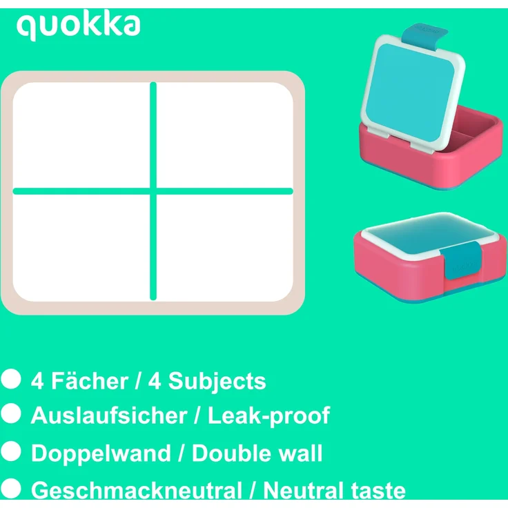 Quokka Space Brotdose Doppelwand Kinder Lunchbox 3-Fächer – Bild 4