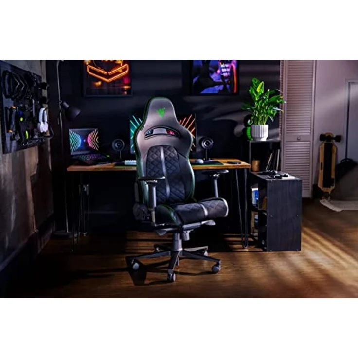 Razer 'Enki' Bürotuhl mit Stahlrahmen, Kunstleder/Stahl schwarz, (131-141) x 68x67 cm – Bild 3