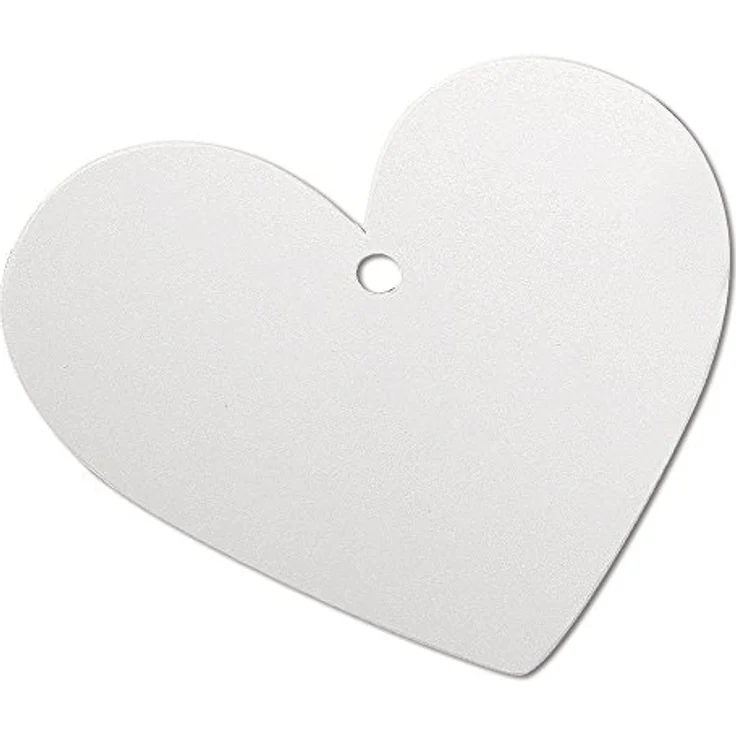Tags weiß - Herz, FSC 100%, 7x6cm, SB-Btl 24Stück (0,10 € pro 1 Stück) – Bild 1