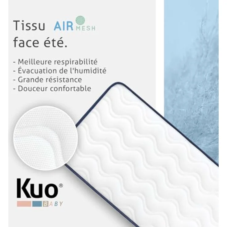 KUO Baby - Baloo Kinderbettmatratze | Schaumstoff- und viskoelastische Matratze | Wendbar, hygienisch und atmungsaktiv | 140x70 cm – Bild 8