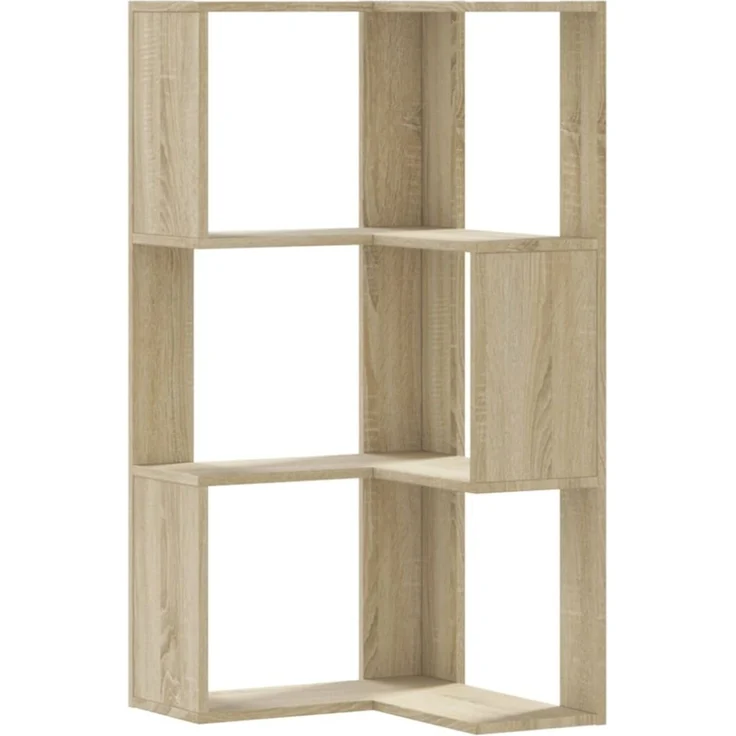 vidaXL Eck-Bücherregal 3 Böden Sonoma-Eiche 50x50x102 cm Holzwerkstoff 852593 – Bild 4