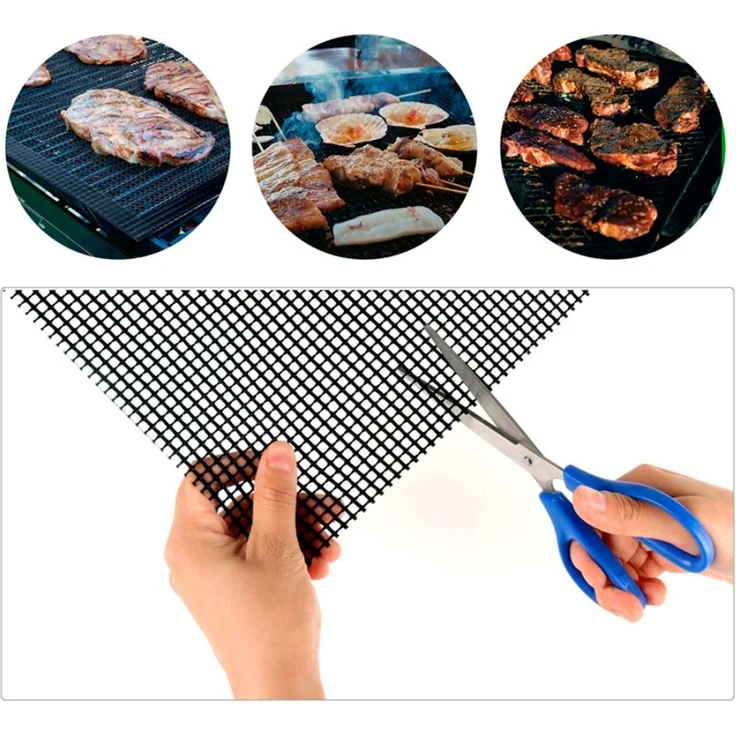 Grillgitter Wiederverwendbar Backmatte Grillmatte Grill Unterlage Matte – Bild 3