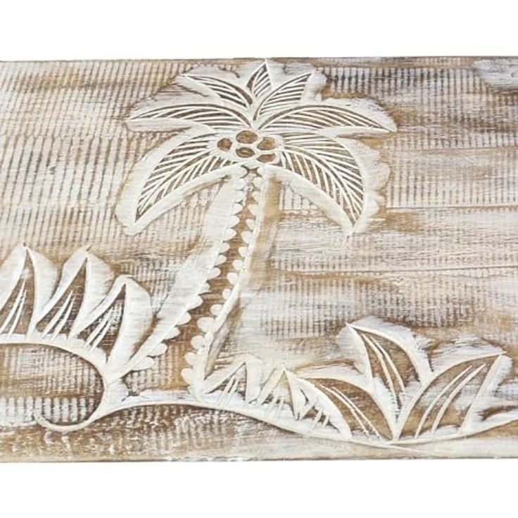 Oriental Galerie Beistelltisch Beitelltisch Brückentisch Palmen Natur Weiß Mittel, Nachttisch, Couchtisch, Laptoptisch – Bild 5