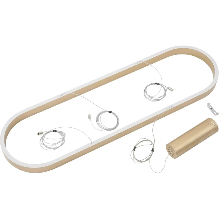 Lucande Hängeleuchte Melinay, LED, Metall, Gold / Messing Farbwechsel warmweiß / tageslicht IP20 mit Fernbedienung, LED 51 W gesamt, Farbwechsel warmweiß / tageslicht – Bild 8