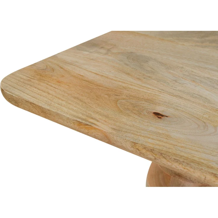 Couchtisch Mango 100x60x45 natur lackiert / Marmor weiß FLORENZ #105 – Bild 4