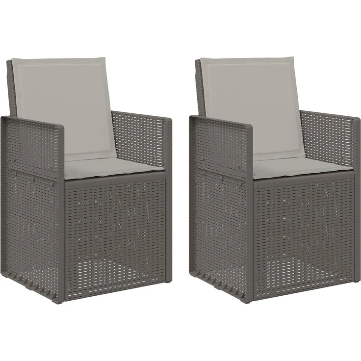 vidaXL Garten Esszimmerstühle 2 pcs Hellgrau PP 8000013 – Bild 2