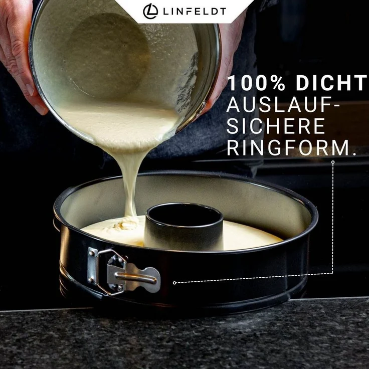 LINFELDT Springform Backform Auslaufsicher & Antihaft Kuchenform mit Ring ⌀ 28 / 26, Teflon - Beschichtung – Bild 2