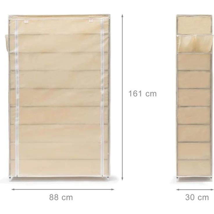 Relaxdays 2 x Schuhschrank VALENTIN hoch beige – Bild 5