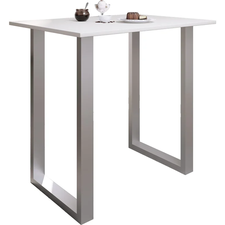 VCM Bartisch Xona 920145 Silber / Weiß H. 102 x B. 110 x T. 80 cm – Bild 1