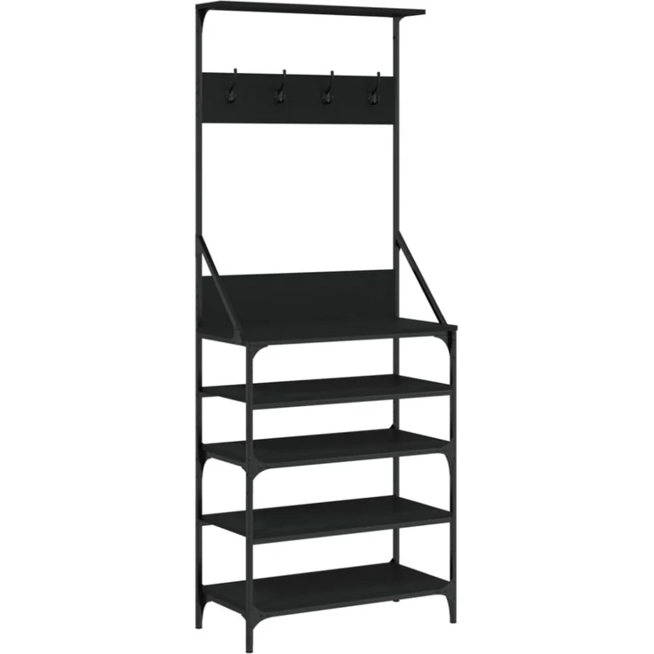 vidaXL Kleiderständer mit Schuhablage Schwarz 70x34x184 cm 837872 – Bild 5