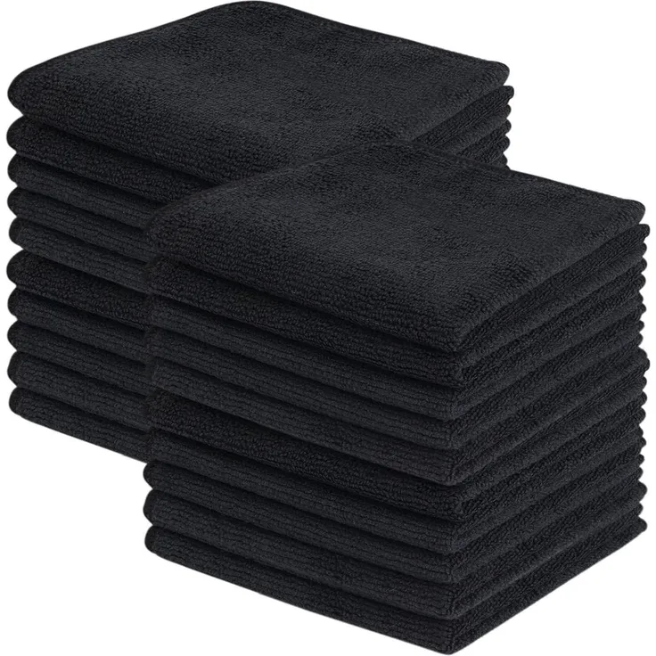 20x20cm 20Stück Schwarze Mikrofasertücher Küche Reinigung Putzlappen