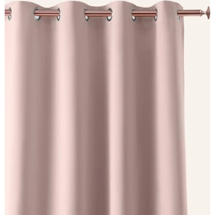 ROOM99 Vorhang mit Silberen Ösen Aura 180 x 260 cm Breite x Höhe Schiebegardinen Modern Curtain Wohnzimmer Schlafzimmer Puderrosa, 1 Stück – Bild 2