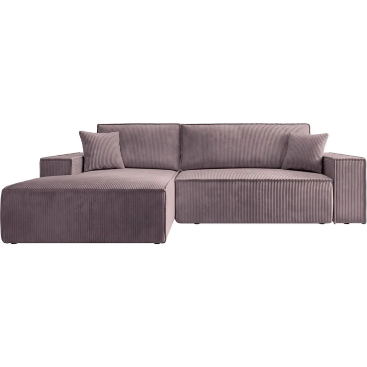 Selsey 'Farese ' Ecksofa mit Cordbezug, Schlaffunktion und Stauraum, Rosa, links – Bild 8