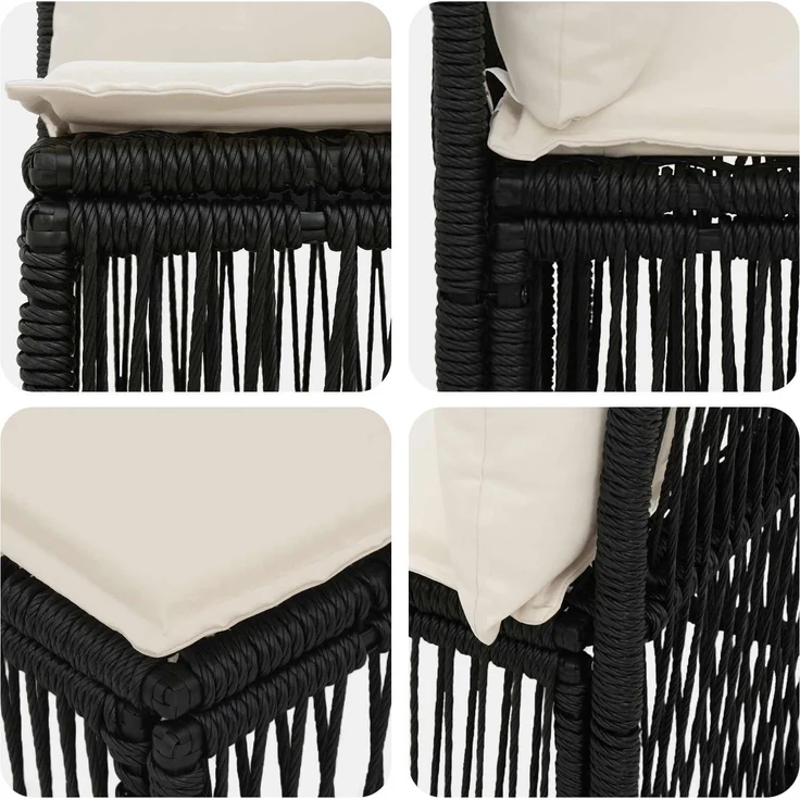 vidaXL Gartensofa-set 9 stk. 9-Sitzer Schwarz Poly-Rattan 3434338 – Bild 6