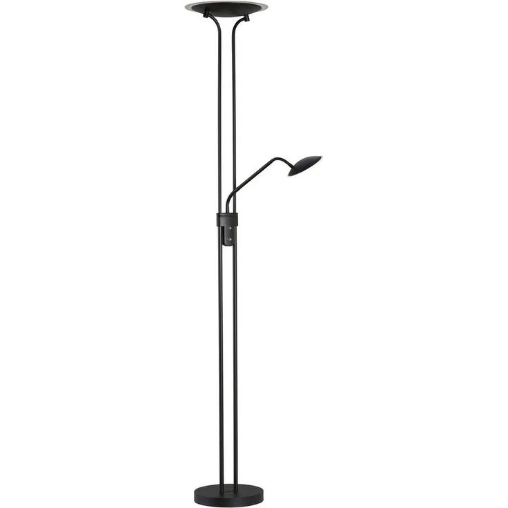 Fischer & Honsel 40489 LED Stehleuchte Tallri sandschwarz mit Leseleuchte CCT