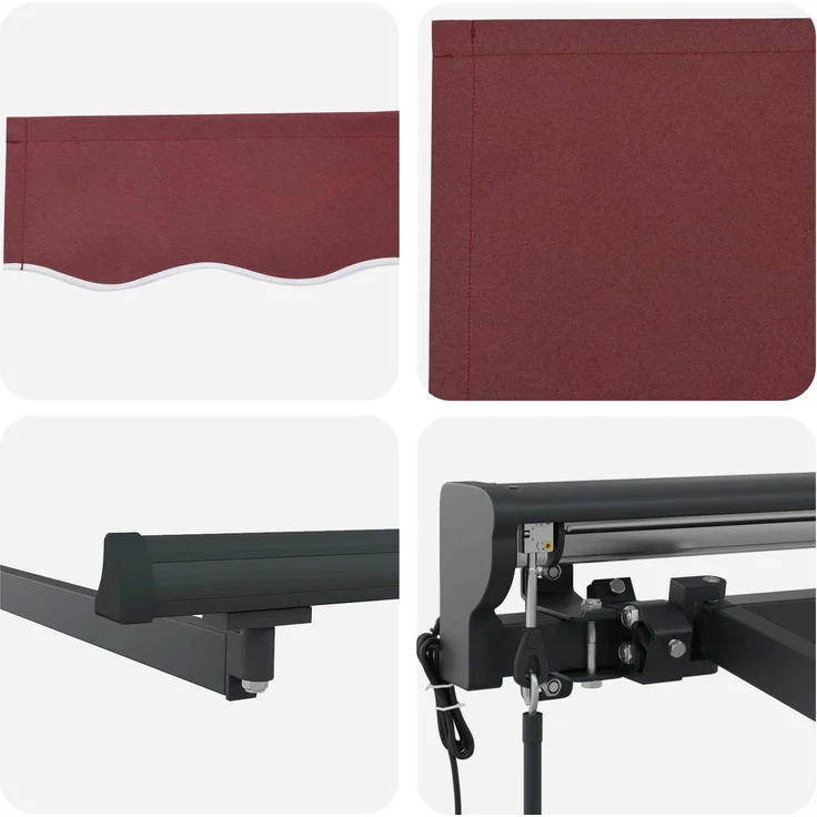 vidaXL Markisenrahmen Bordeauxrot 350 x 250 cm 3330244 – Bild 7