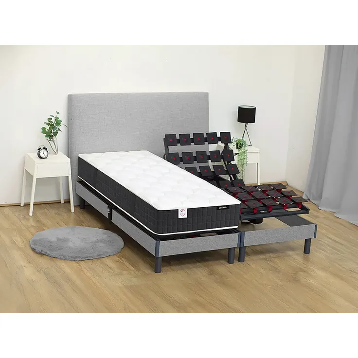 Vente-unique - PAROX Matratze Stoff Weiß - B 80 cm x H 24 cm x L 200 cm