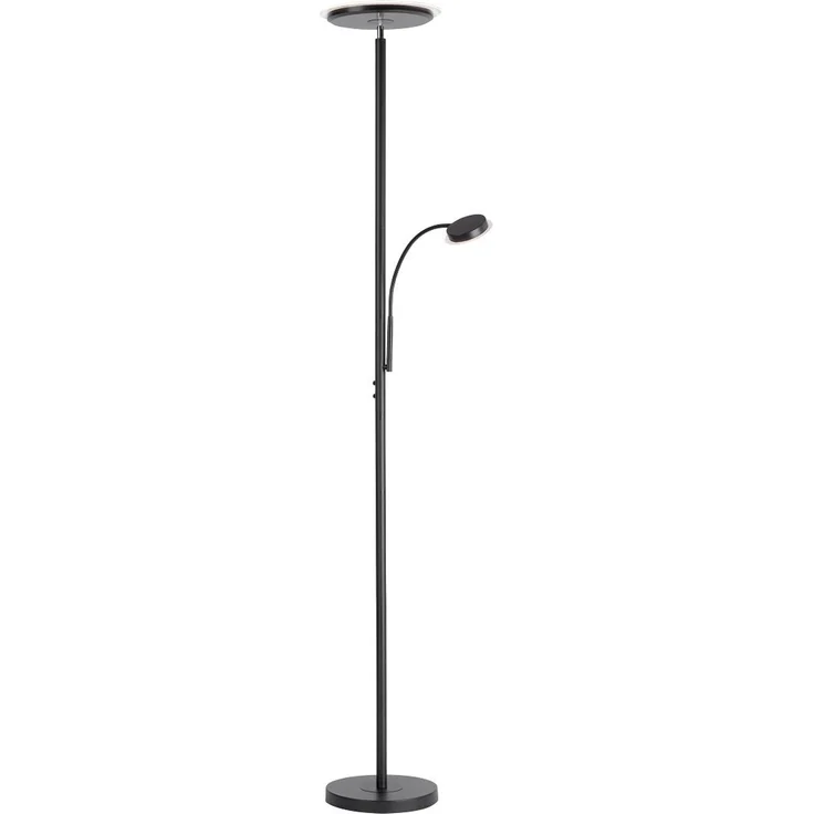 JUST LIGHT 11709-18 LED Stehleuchte Hans mit Lesearm 3000K dimmbar Schwarz – Bild 1