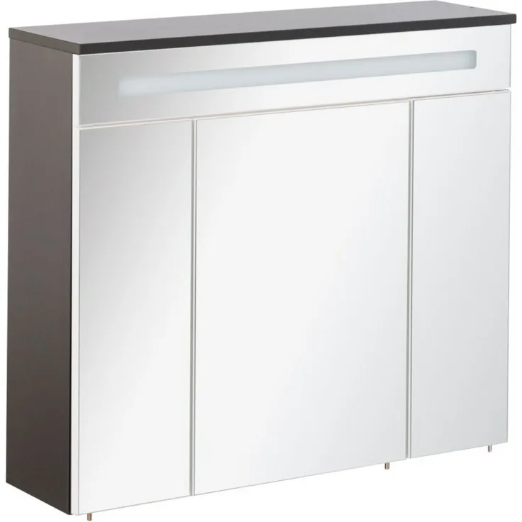 Fackelmann KARA LED Spiegelschrank 80 cm, Anthrazit/Weiß