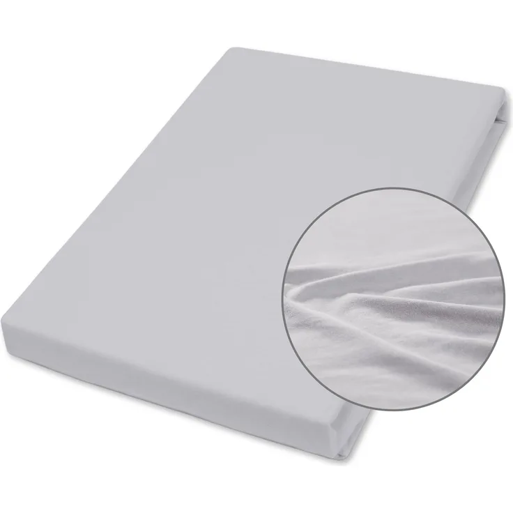 Traumhaft gut schlafen Jersey-Elasthan Spannbetttuch, verschiedene Farben und Größen, Farbe: Hellgrau, Größe: 90-100 cm x 200 cm