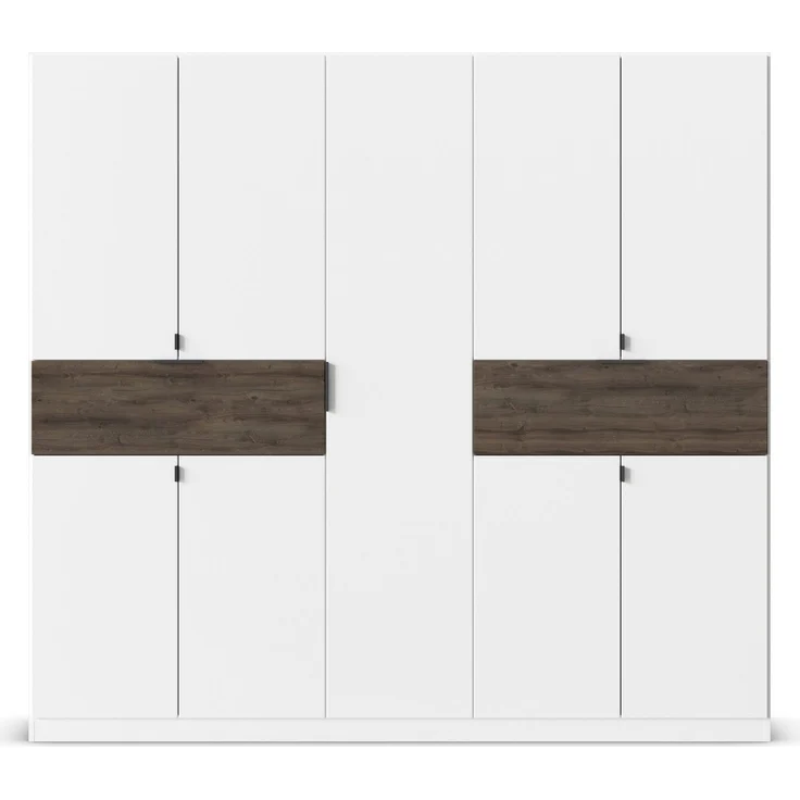 rauch Kleiderschrank, Drehtürenschrank TICAO, 9-türig, 2 Schubkästen, inkl. Türdämpferset, Alpinweiß/Atlantik Oak dunkel, 226 x 210 x 54 cm – Bild 2