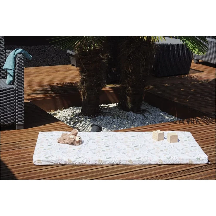 Tinéo - Reisematratze Babymatratze, inklusive Tragetasche - Abnehmbarer Bezug 60 cm x 120 cm x 4 cm, Savanna – Bild 2